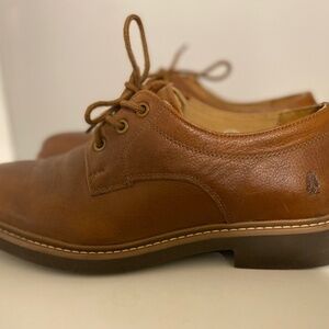 Hush Puppies Detroit Oxford Mens dress shoe, 9.5, cognac brown, water resistant